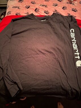 Carhartt Black Long-Sleeve Logo Shirt